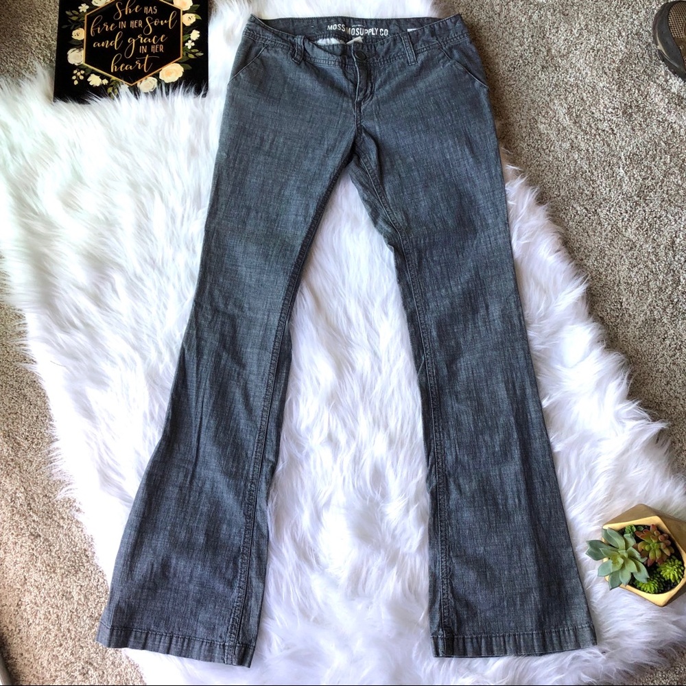 Mossimo Supply Co Chambray Flare Pants Jeans 3 6